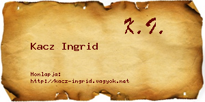 Kacz Ingrid névjegykártya